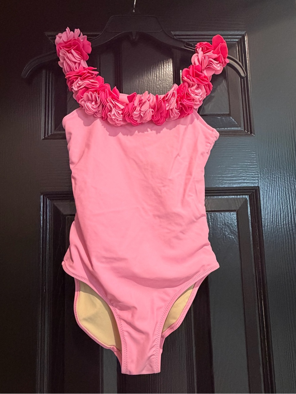 Girls' Pink Floral-Trim One-Piece Bodysuit worn once!